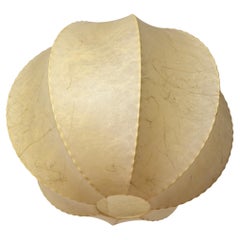 Colgante Cocoon Redondo "Dentate" Beige de mediados de siglo by Castiglioni, Italia Años 60