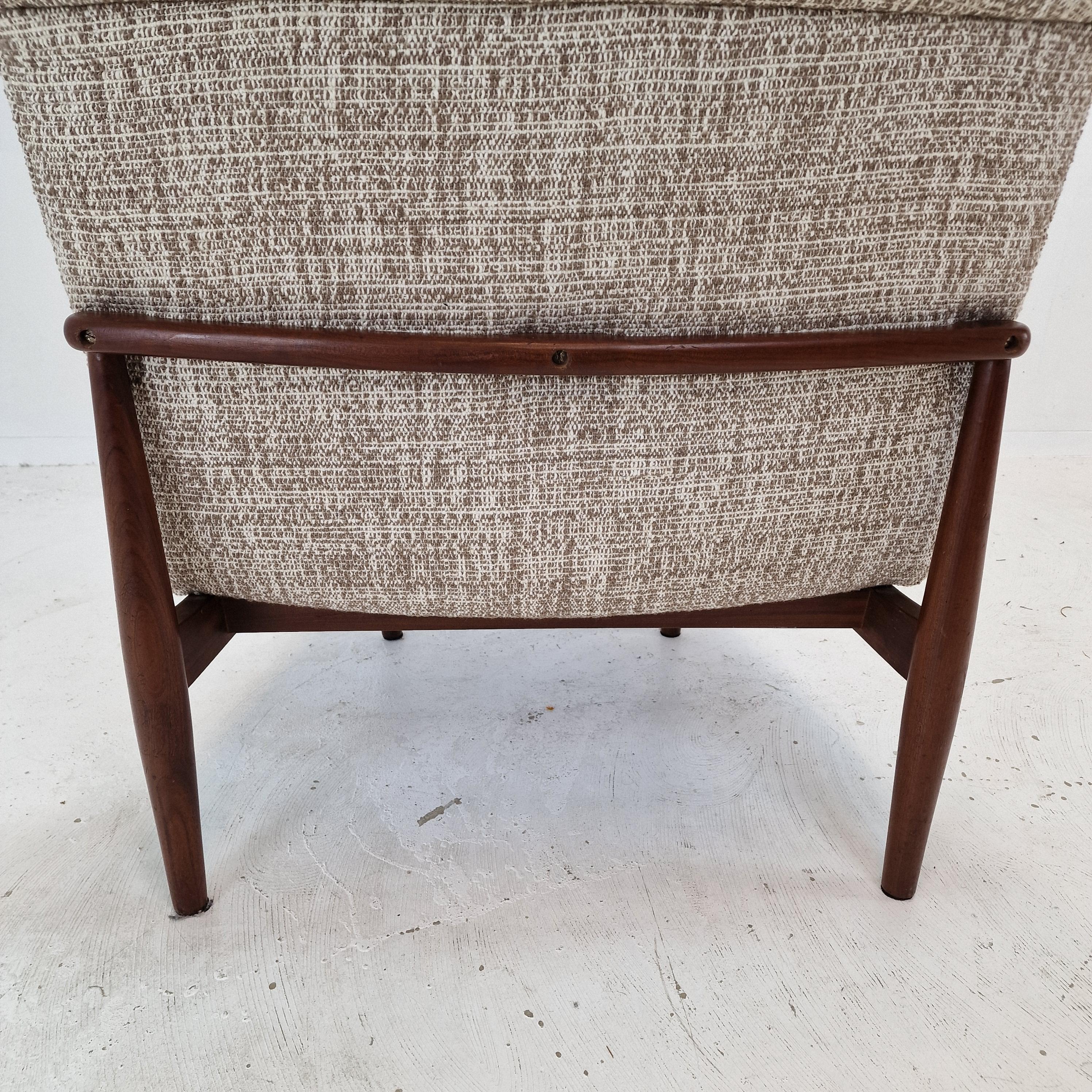 Midcentury Round Bench of 4 Teak Chairs, Denmark, 1960s For Sale 9