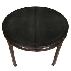 Mid Century Round Black Lacquer Dining Table Asian Style