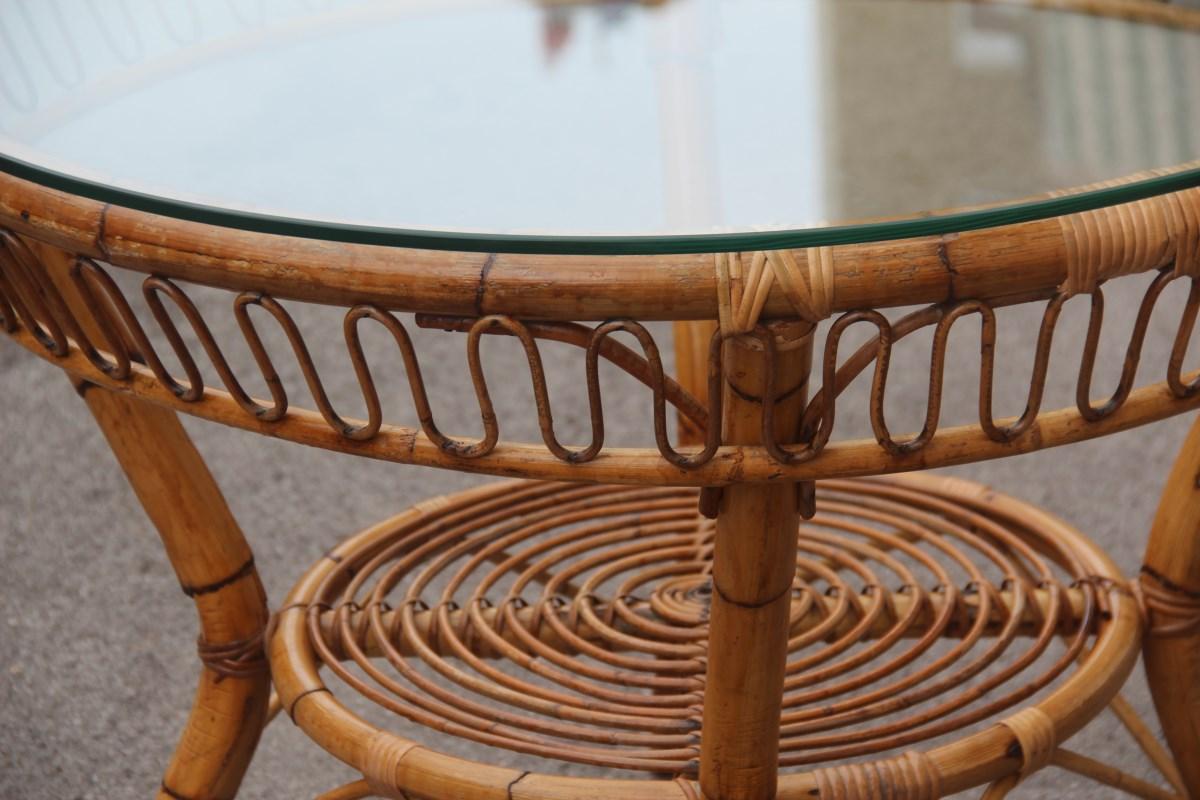 bamboo dining table with glass top