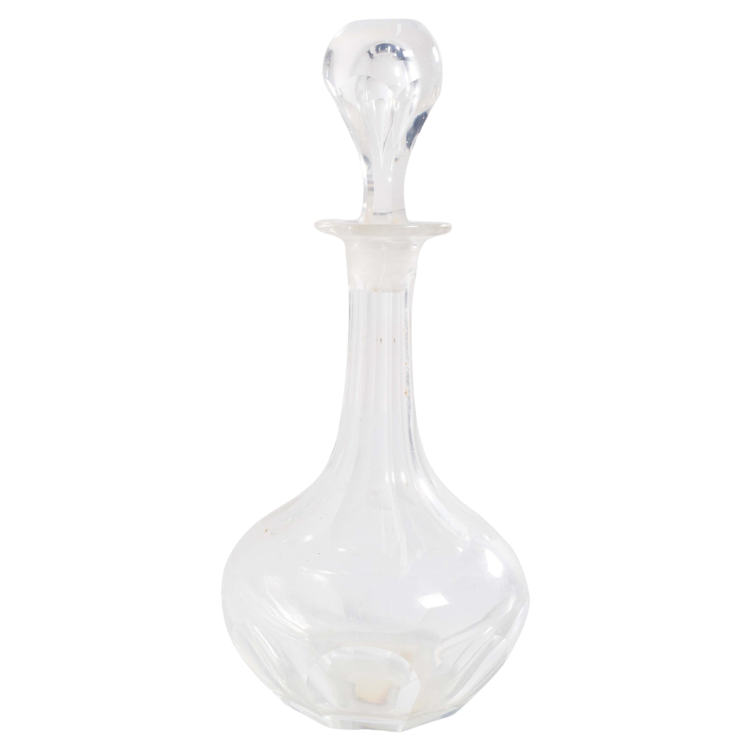 Mid-Century Round Bottle of Liquor With Tear Cap