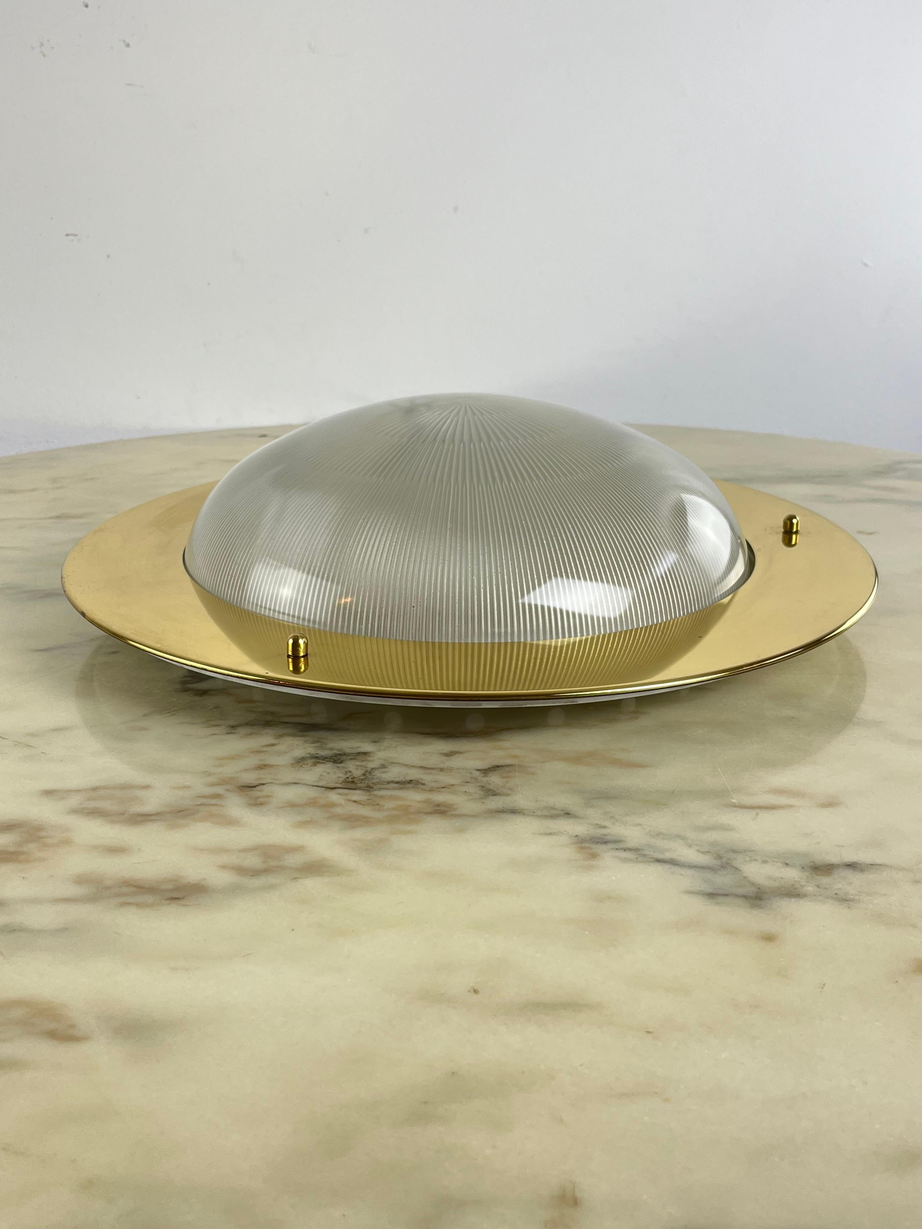 Italian Mid-Century Round Ceiling Light In The Style Of Luigi Caccia Dominioni 1960s For Sale