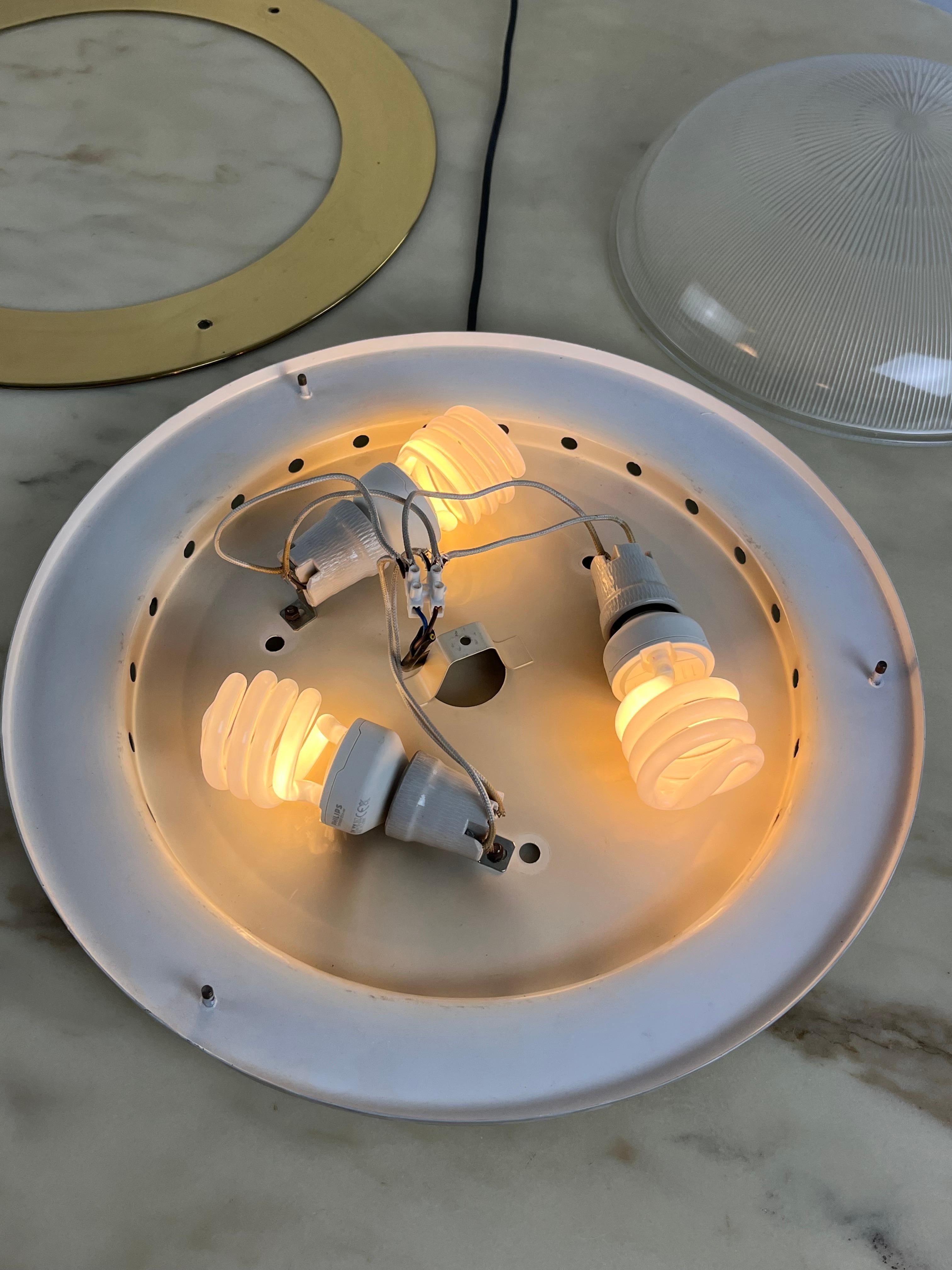 Mid-Century Round Ceiling Light In The Style Of Luigi Caccia Dominioni 1960s In Good Condition For Sale In Palermo, IT