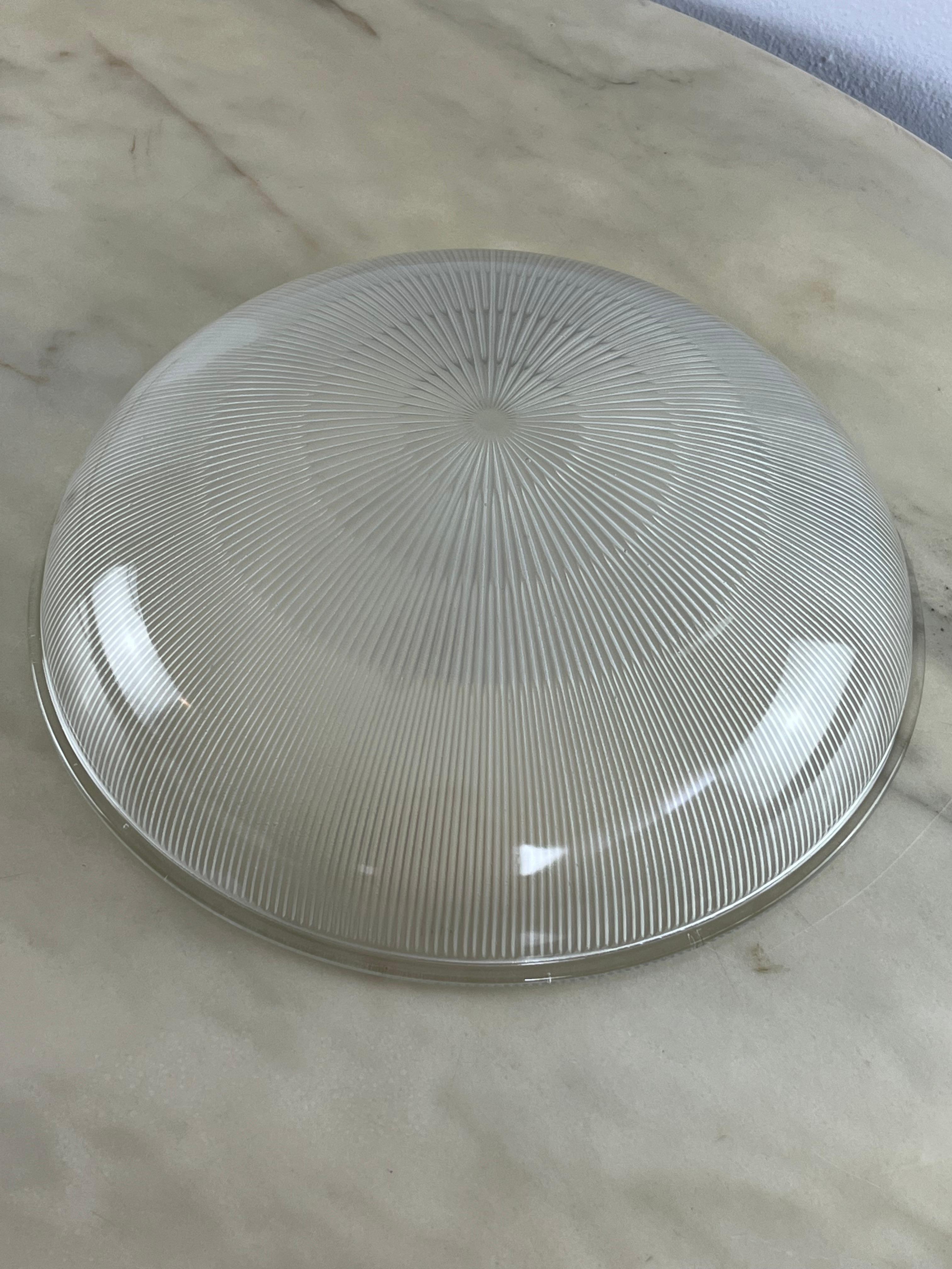 Metal Mid-Century Round Ceiling Light In The Style Of Luigi Caccia Dominioni 1960s For Sale
