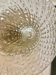 Mid-Century Round Clear cut Glass Sconces Flush Mounts 3 units , Germany 1960