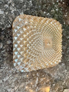 Mid-Century Round Clear cut Glass Sconces Flush Mounts , Deutschland 1960