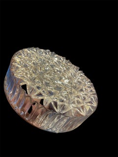 Applique ronde en verre clair du milieu du siècle, Allemagne 1960