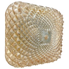 Applique ronde en verre clair du milieu du siècle, Allemagne 1960