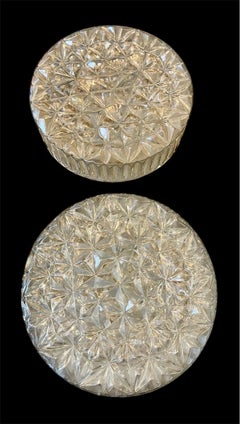 Applique ronde en verre clair du milieu du siècle, Allemagne 1960