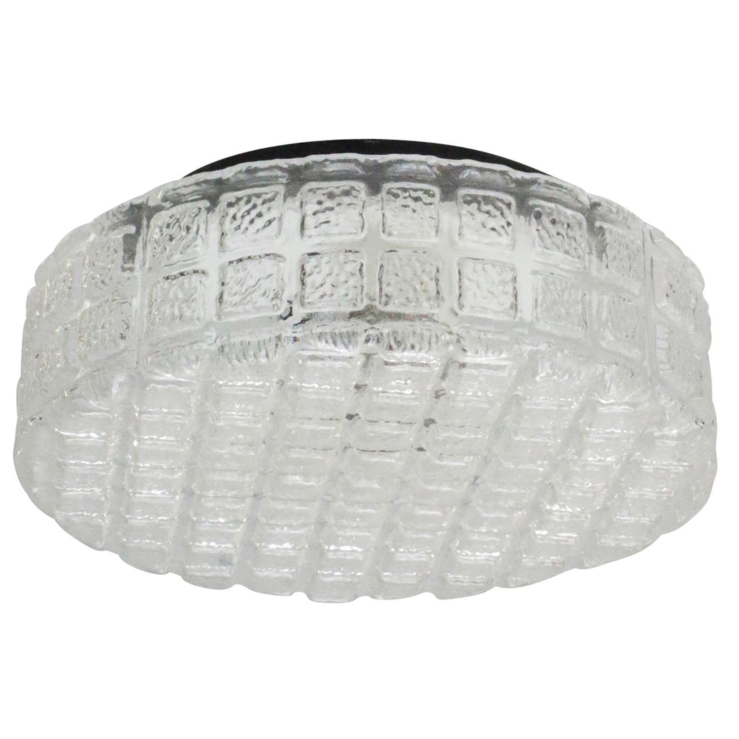Mid-Century Modern Mid-Century Round Clear Glass Sconce Flush Mount For Sale