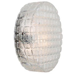 Mid-Century Round Clear Glass Sconce Flush Mount
