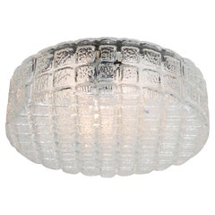 Lampada ad incasso rotonda in vetro trasparente del Mid-Century