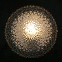 Mid-Century Round Clear Glass Sconce Flush Mount