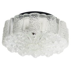 Applique rotonde in vetro trasparente di metà secolo