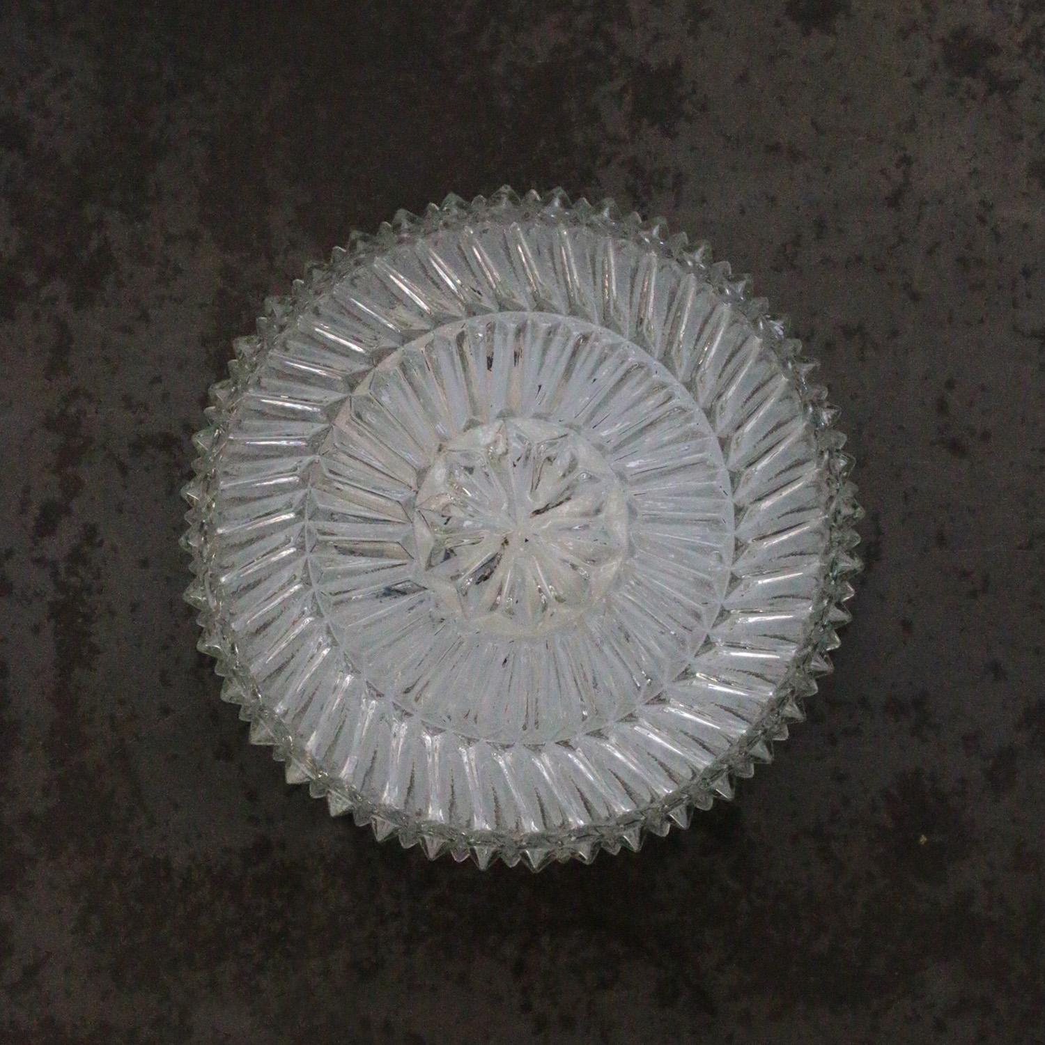 XX secolo Applique rotonde in vetro trasparente di metà secolo in vendita