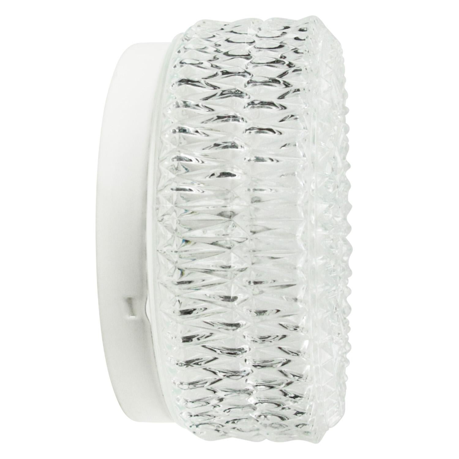 XX secolo Applique rotonde in vetro trasparente di metà secolo in vendita