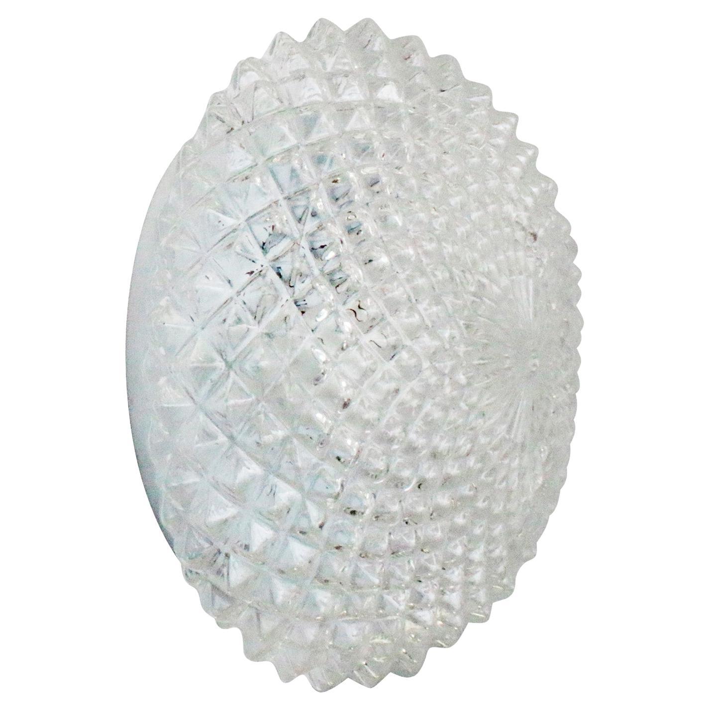 Mid-Century Round Clear Glass Sconces Flush Mounts