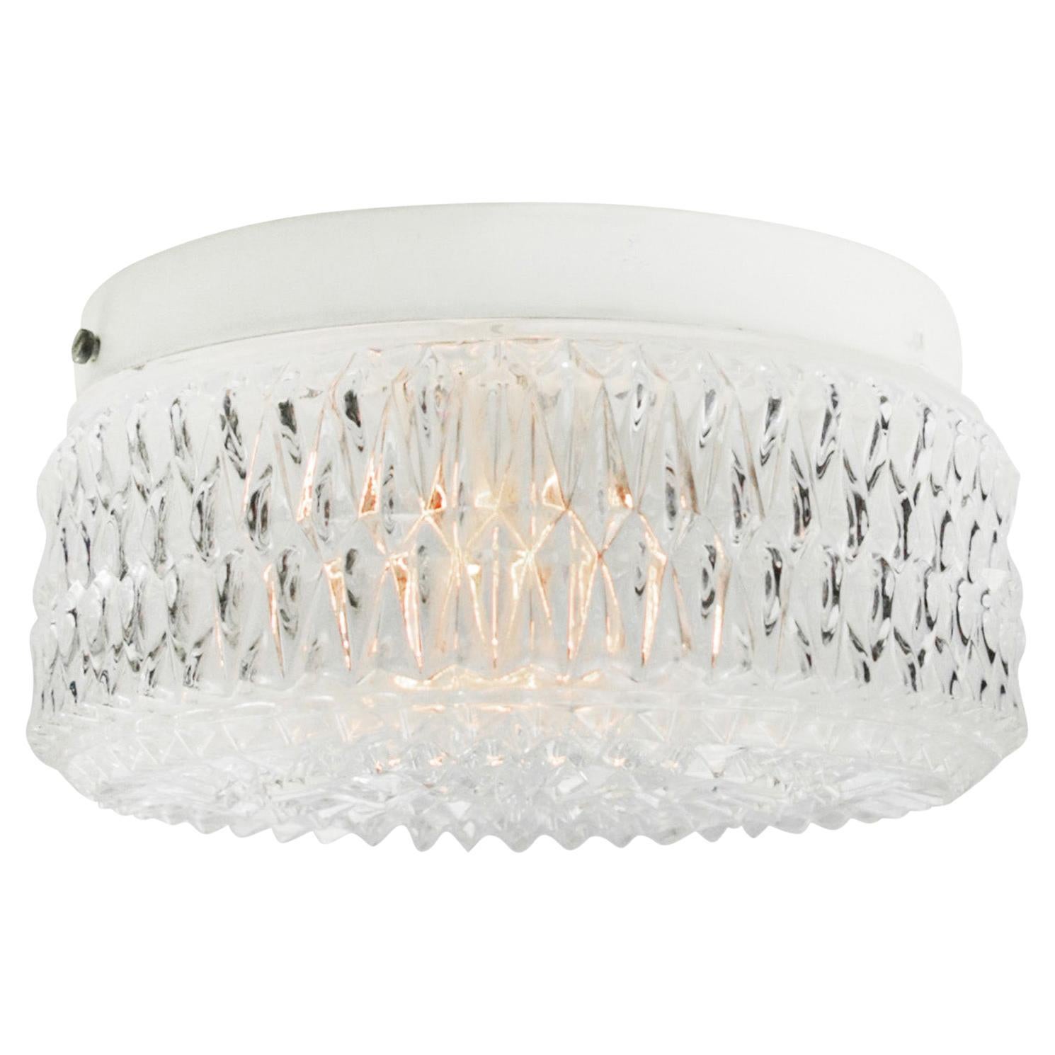 Mid-Century Round Clear Glass Sconces Flush Mounts