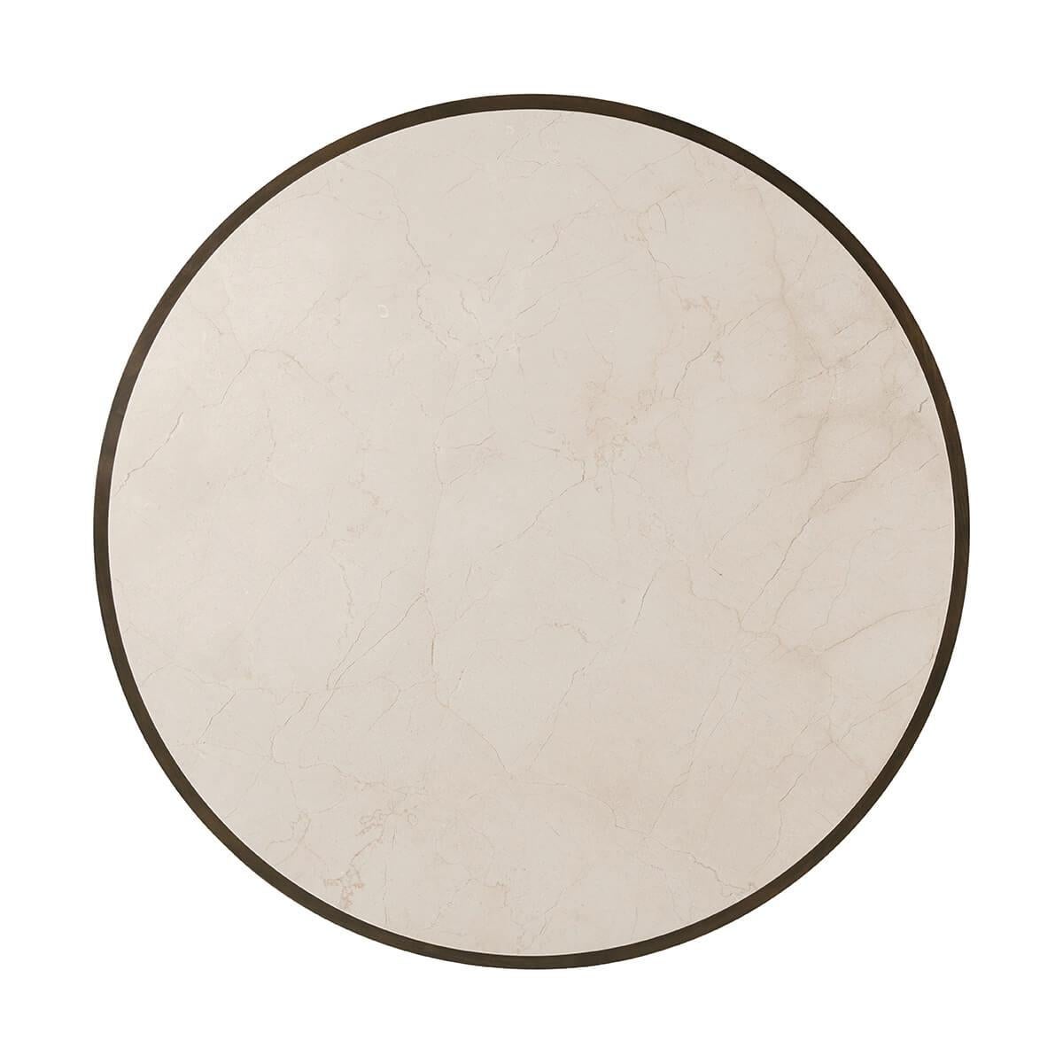  in our Bistre finish and complimented by a beautifully honed inset Crema Marfil marble stone top, features a sophisticated tapered silhouette and reeded carved details.

Dimensions: 54.25