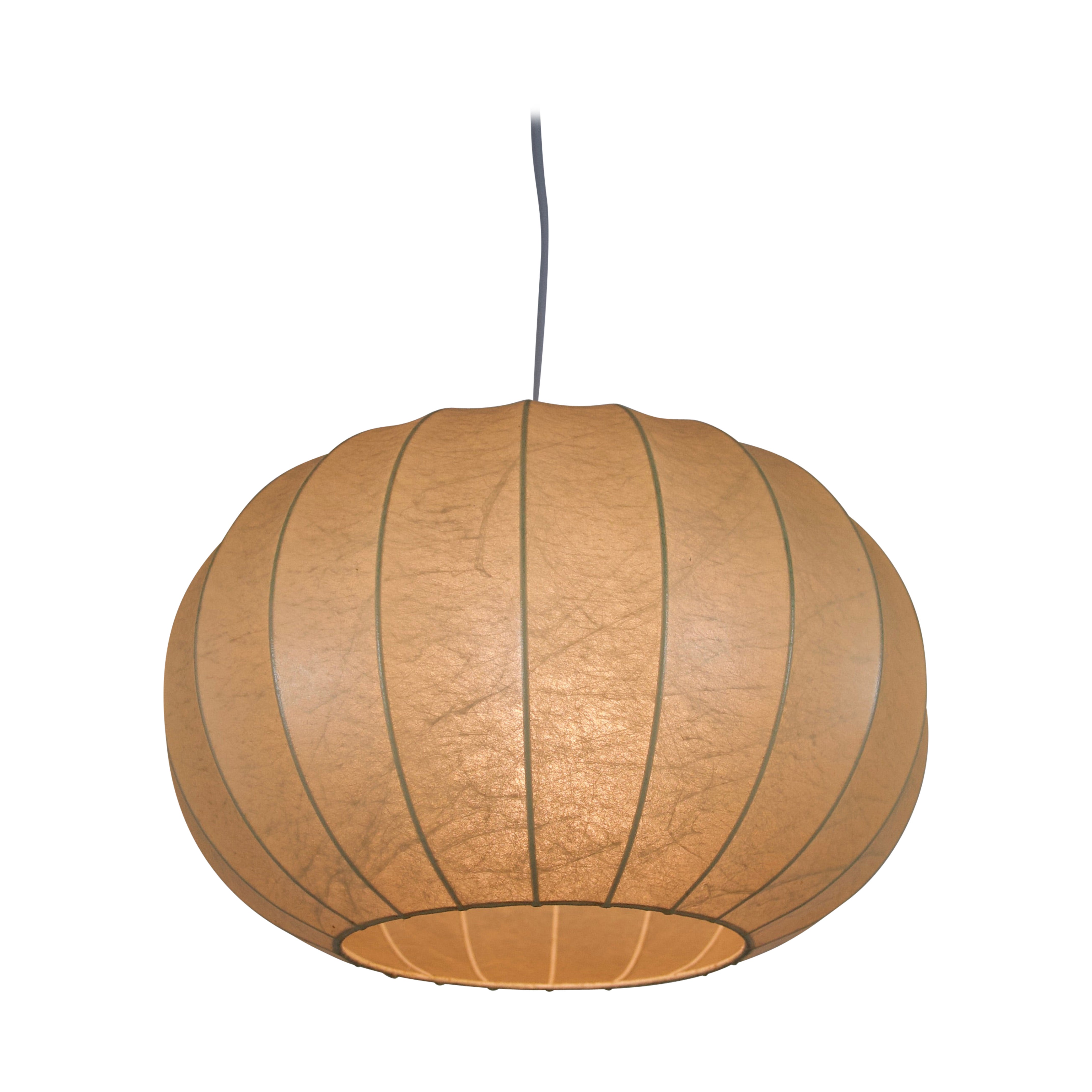 Lampada a sospensione rotonda Cocoon di metà secolo, 1960, Italia