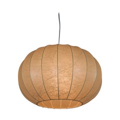 Mid-Century Round Cocoon Pendant Lamp, 1960s, Italy
