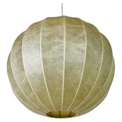 Vintage Mid-Century Round Cocoon Pendant Lamp, 1960s, Italy