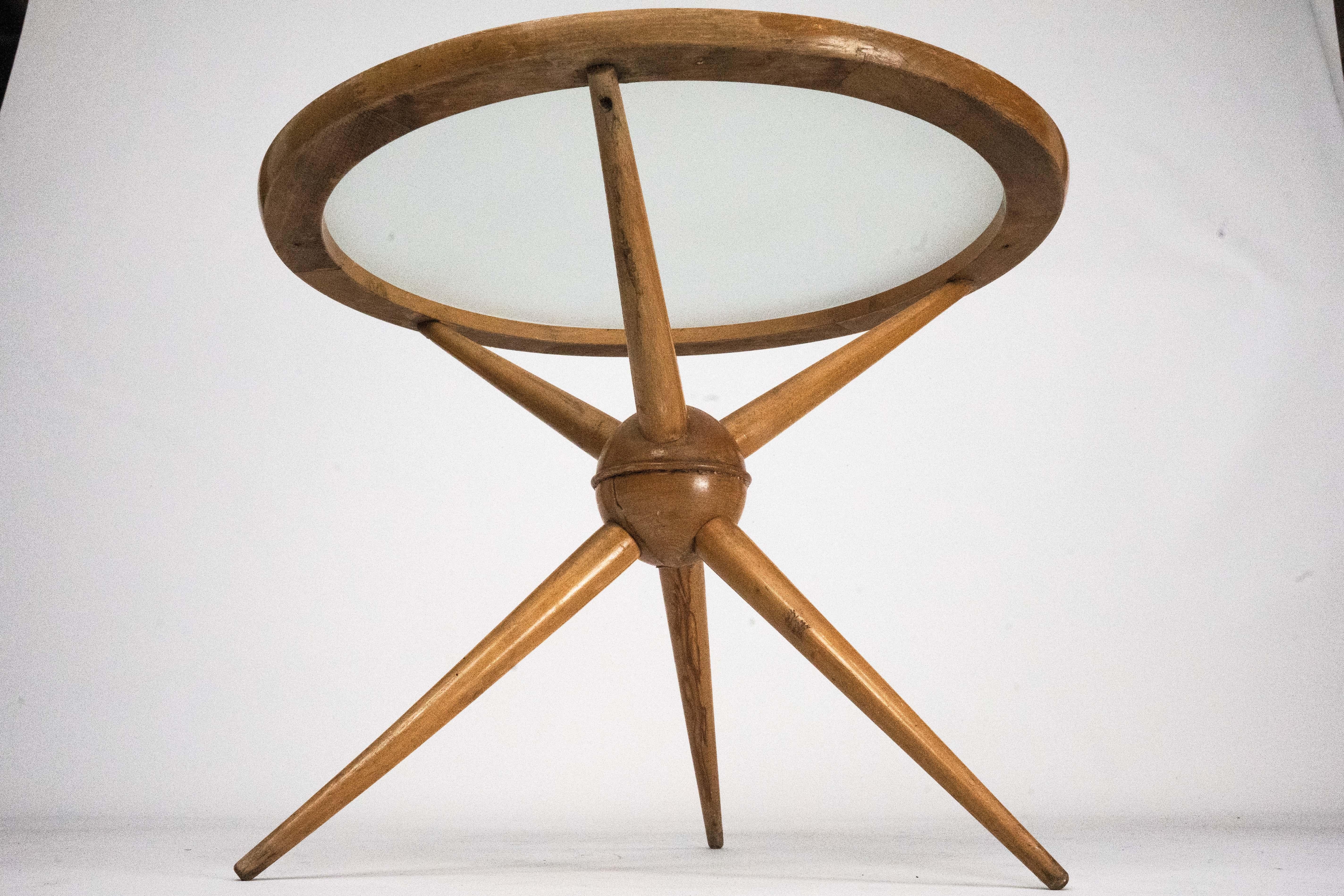 Table basse ronde du milieu du siècle par Cesare Lacca, Italie, années 1950. en vente 6