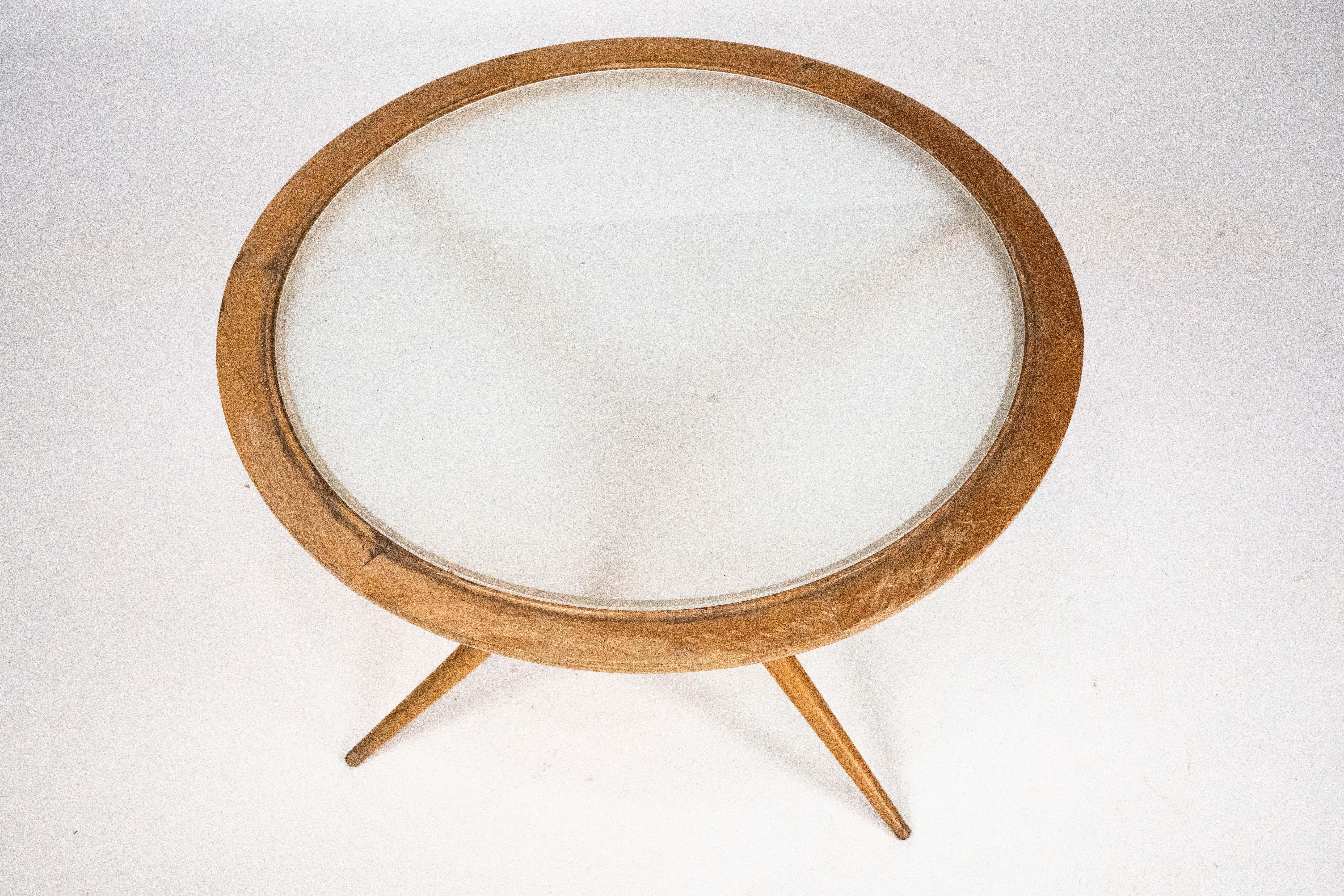 Table basse ronde du milieu du siècle par Cesare Lacca, Italie, années 1950. en vente 7
