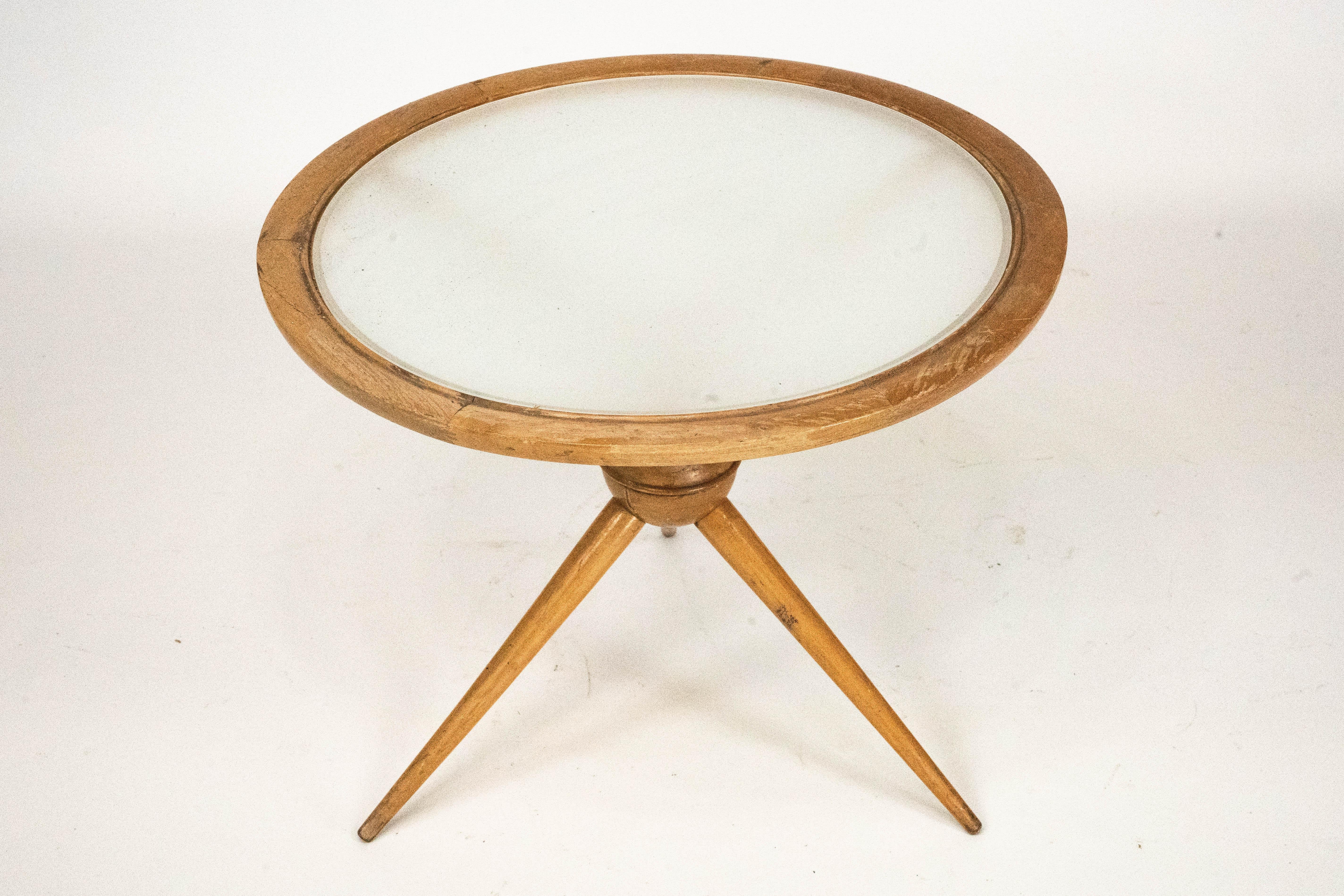 Mid-Century Modern Table basse ronde du milieu du siècle par Cesare Lacca, Italie, années 1950. en vente
