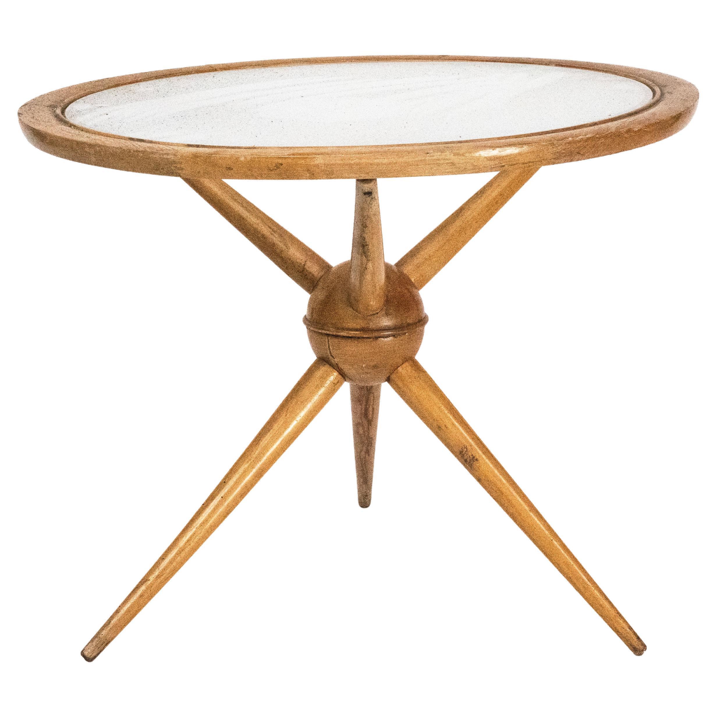 Table basse ronde du milieu du siècle par Cesare Lacca, Italie, années 1950.