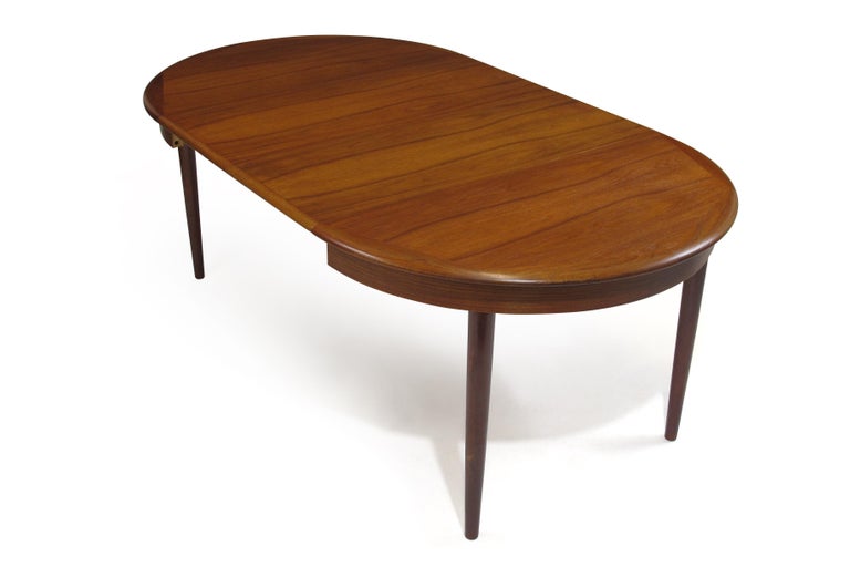 Midcentury Round Danish Teak Dining Table, Seats 4-10 ...