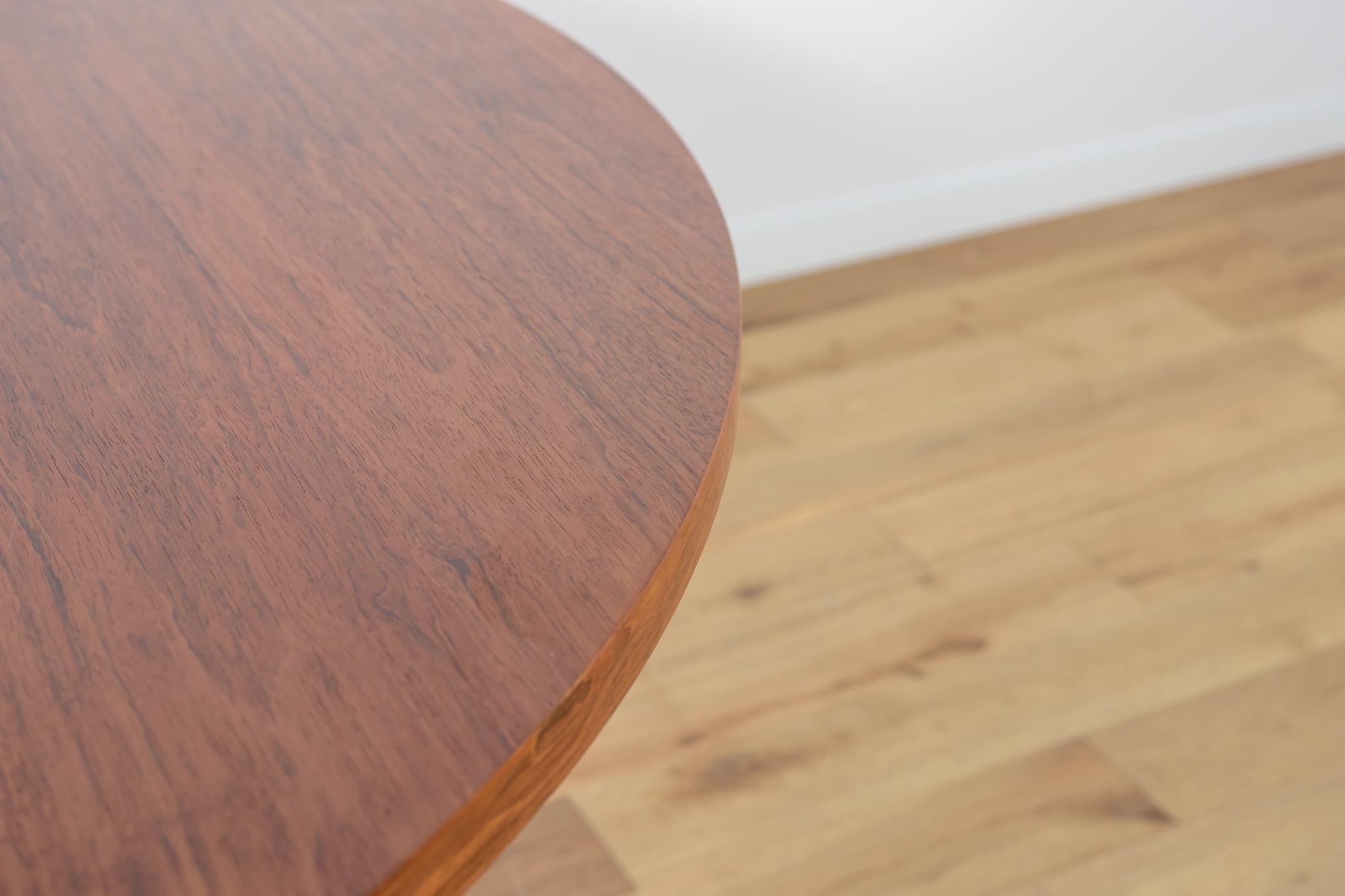 Veneer Mid-Century Round Dining Table, 1970s For Sale