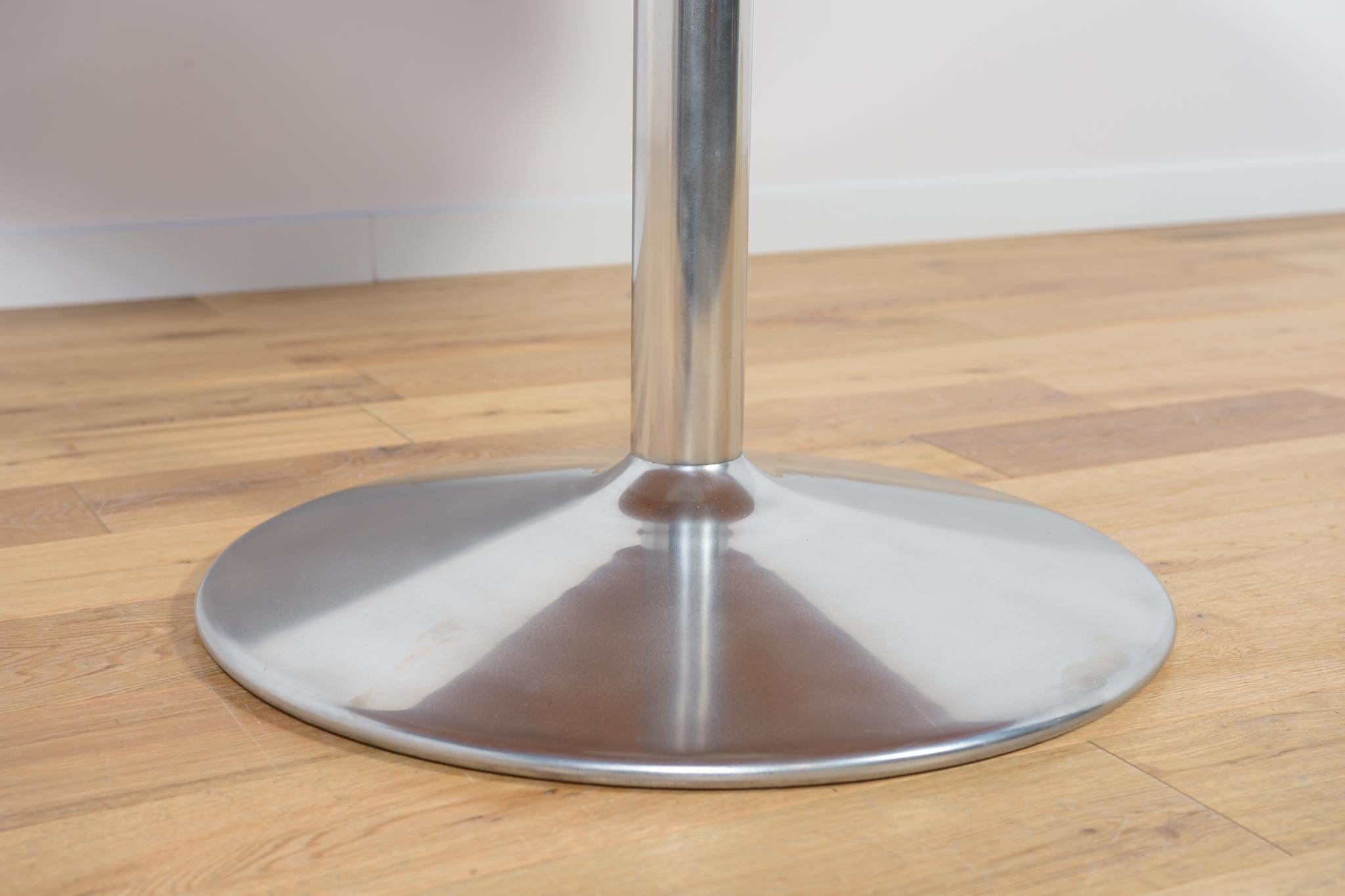 Aluminum Mid-Century Round Dining Table, 1970s For Sale