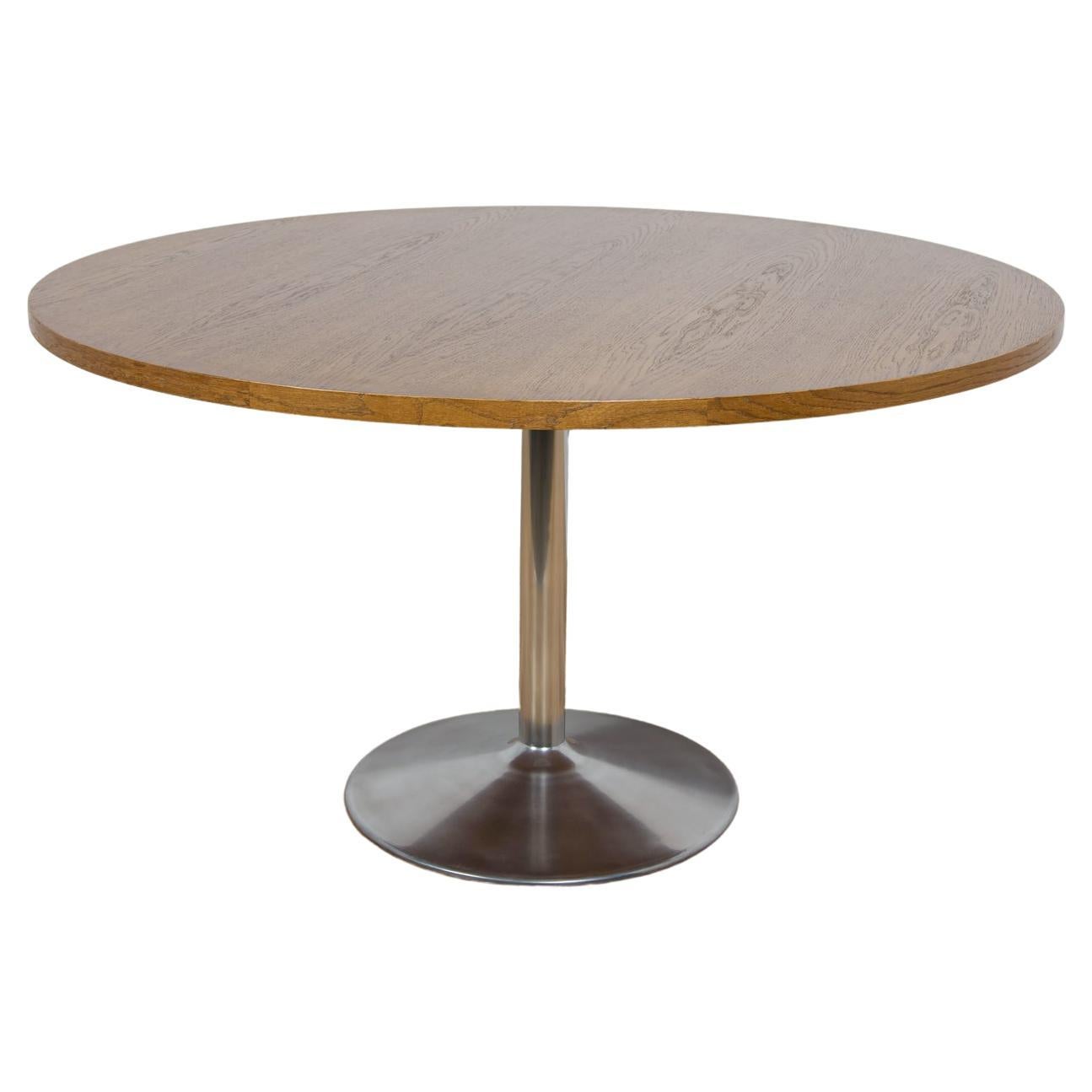 Mid-Century Round Dining Table, 1970s For Sale