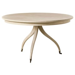 Mid Century Round Dining Table - Bleached Walnut