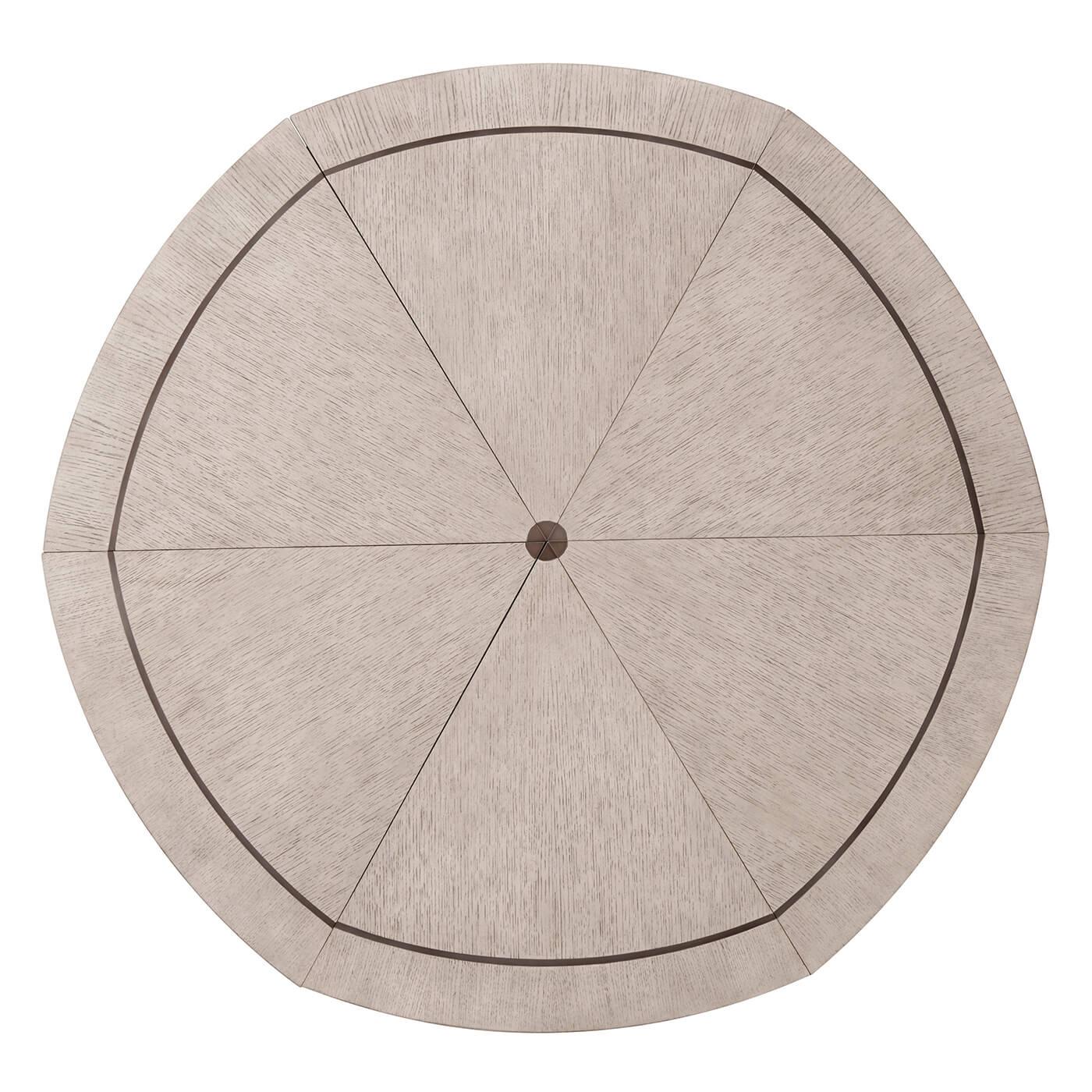 Contemporary Midcentury Round Dining Table, Light