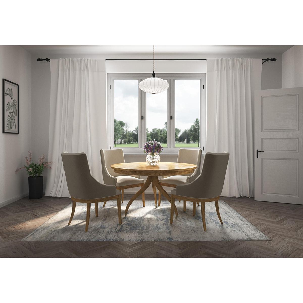 XXIe siècle et contemporain Table de salle à manger ronde du milieu du siècle - Sun Bleached Cherry en vente