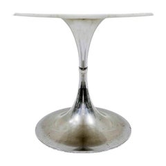 Mid-Century Round Dining Table with Marble Top, Italy, 1970s