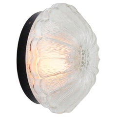 Mid-Century Round Flower Shaped Clear Glass Sconce Flush Mount