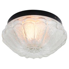 Mid-Century Round Flower Shaped Clear Glass Sconce Flush Mount