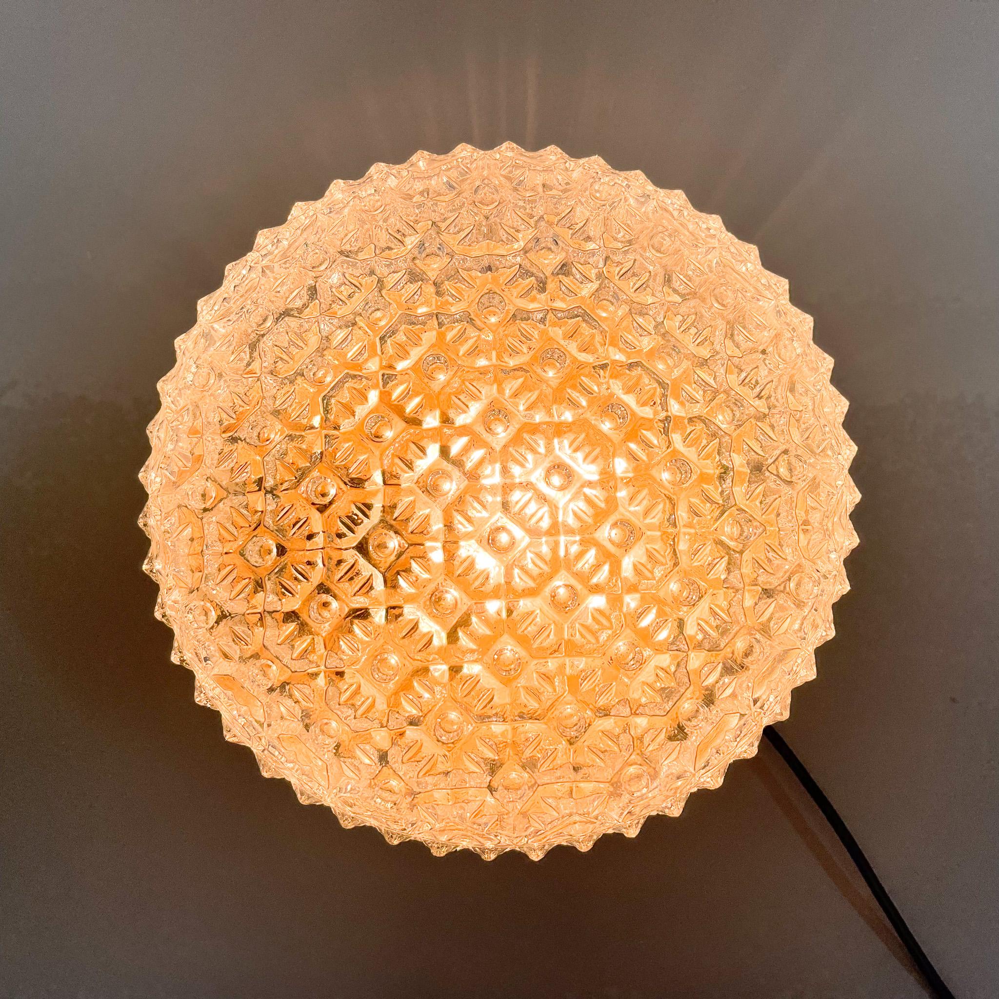 Midcentury Round Flush Mount or Wall Light by Kamenicky Senov, 1970s For Sale 4