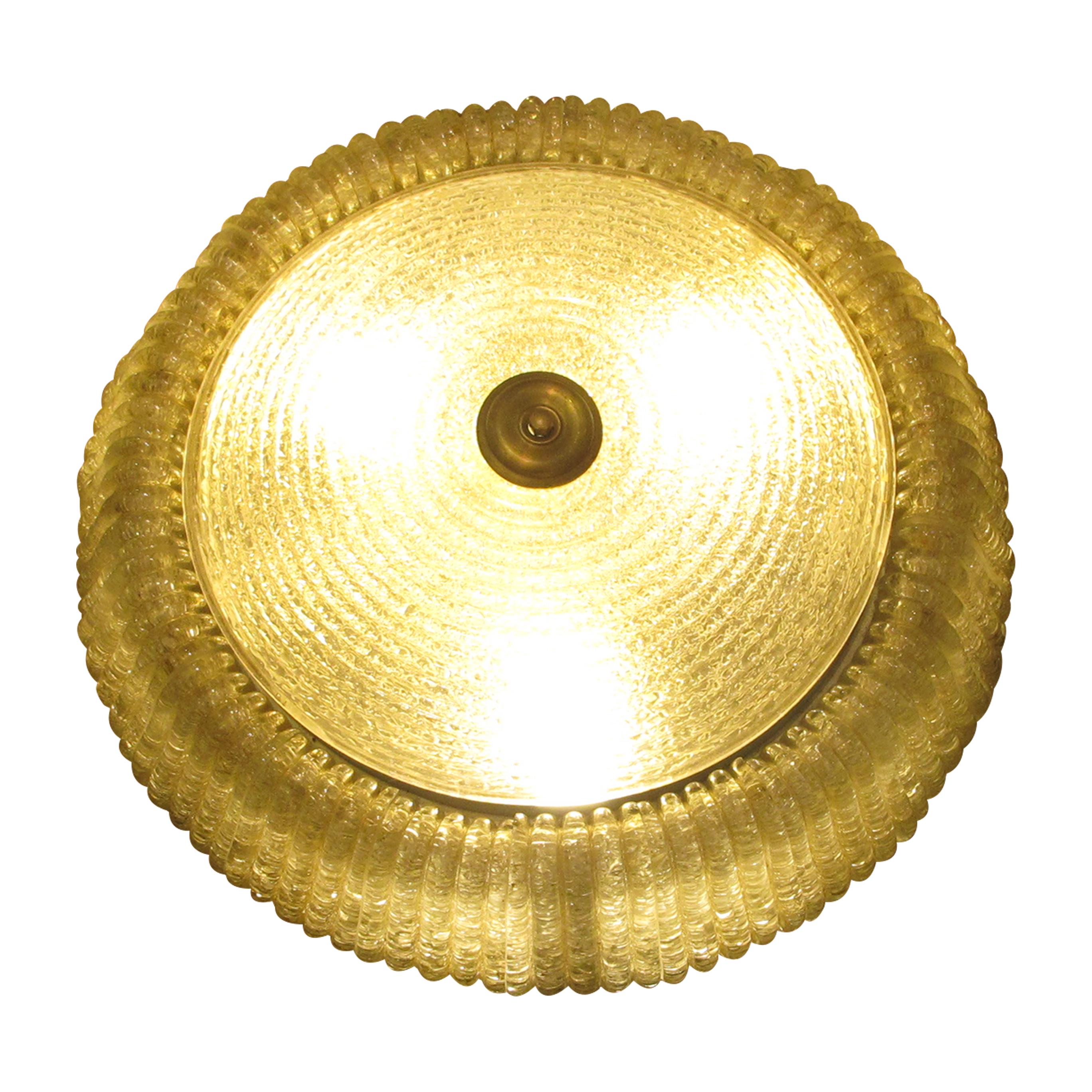 Plafón redondo de cristal de mediados de siglo de Seguso Vetri d'Arte, italiano Moderno de mediados de siglo en venta