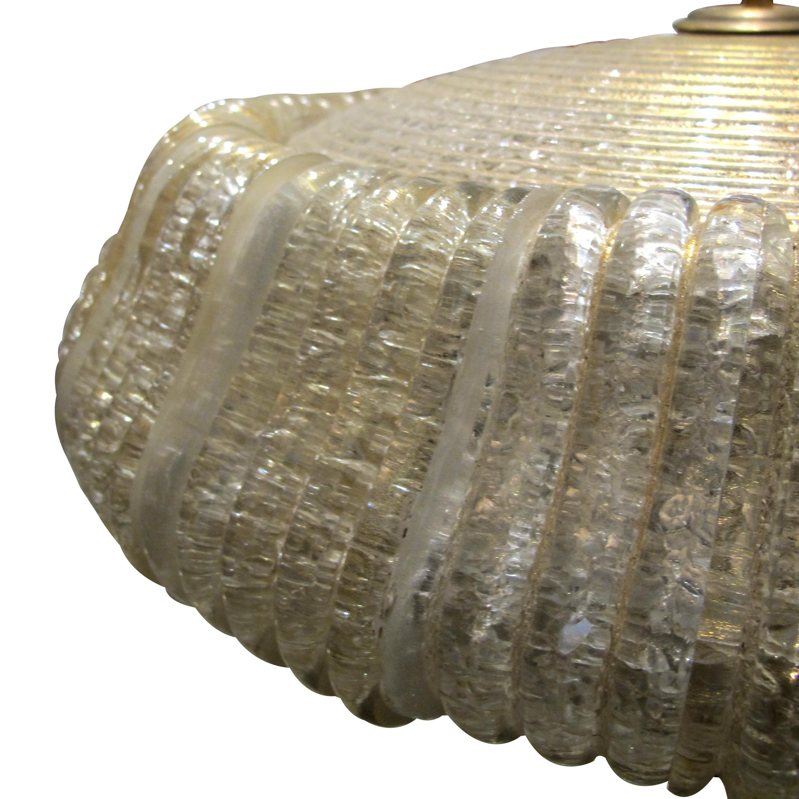 Plafón redondo de cristal de mediados de siglo de Seguso Vetri d'Arte, italiano en Bueno estado para la venta en London, GB
