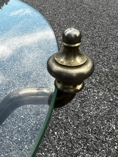 Mid-Century Round Glass Side Table Attributed to Maison Jensen