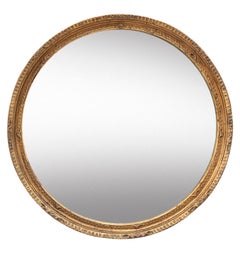 Mid-century Round Gold Mirror with Shallow Ruffled Edge