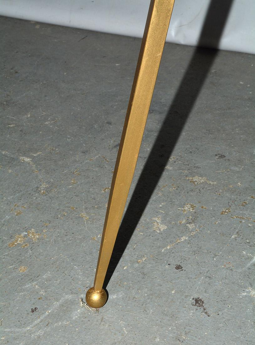 Mid-Century Round Gold Toned Mirrored Top Spider Leg Metal Base Table 3