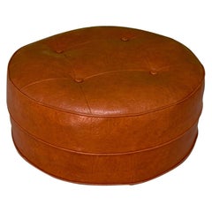 Midcentury Round Hassock or Footstool