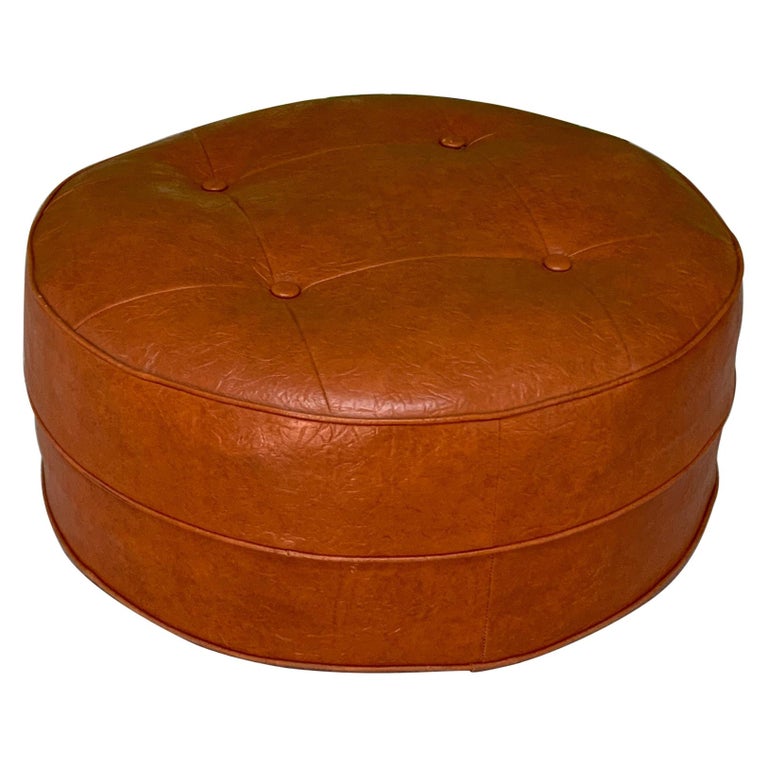 Midcentury Round Hassock or Footstool at 1stDibs