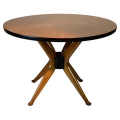 Mid Century Round Italian Dining Table of Centre Table Radial Patterned Top