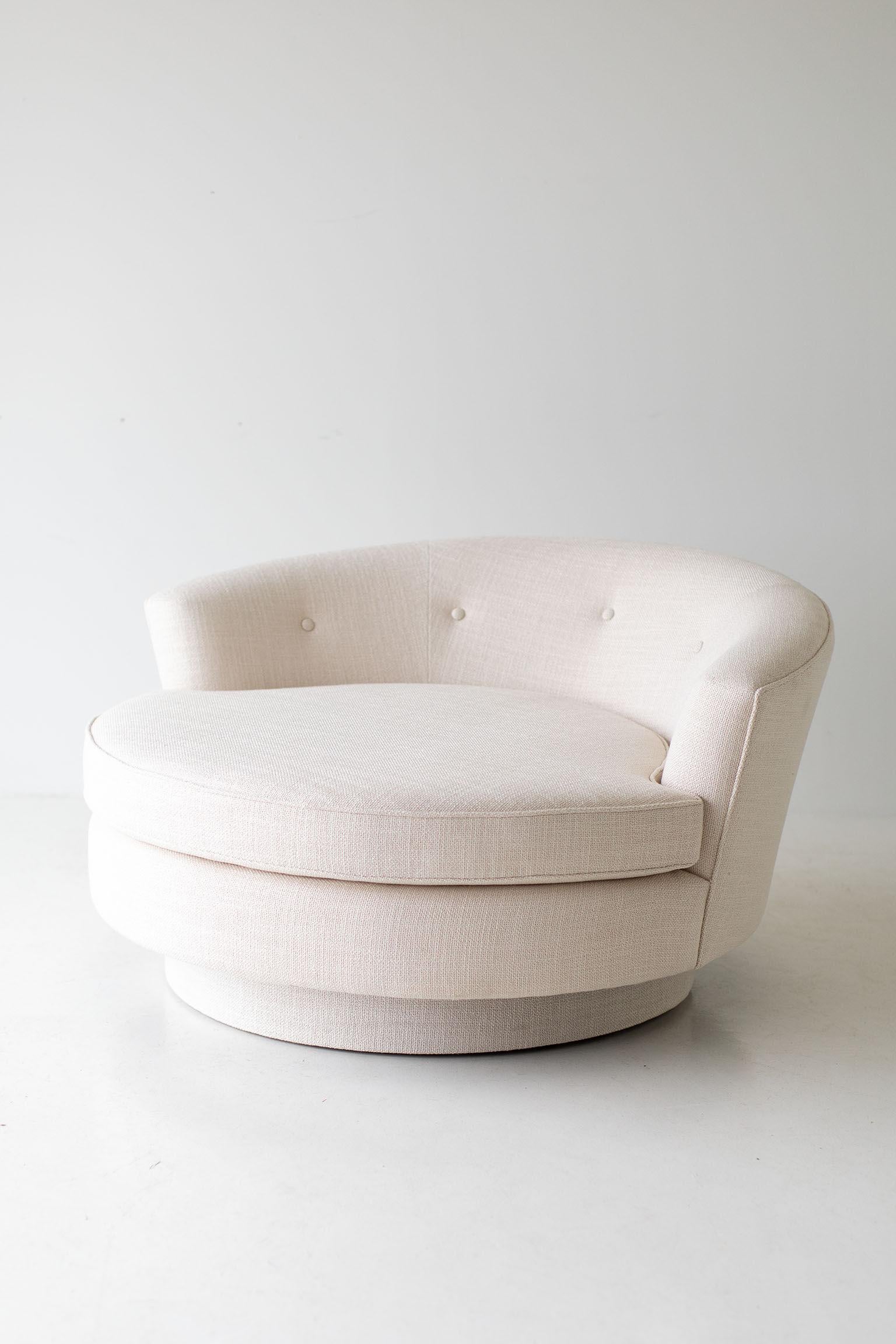Fabric Mid Century Round Lounge Chair